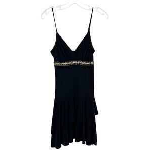 Vintage Y2K Taboo Black Gold Mini Dress Sz M